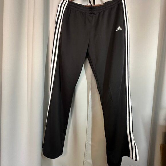 Adidas Athletic Three Stripe Track Black Pants, Climalite Women's Size Large - Picture 1 of 9